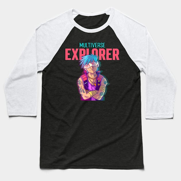 "Multiverse Explorer" - 4 of 6 Baseball T-Shirt by The Multiverse Marketplace